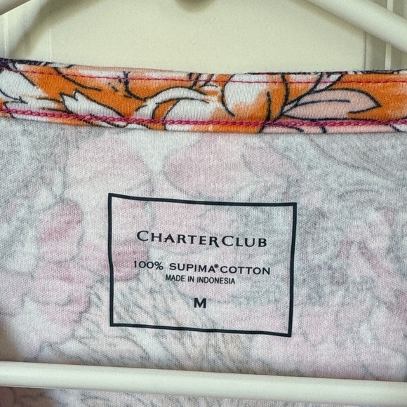 Charter Club Pink and Orange Floral Long Sleeve Top - Picture 2 of 7